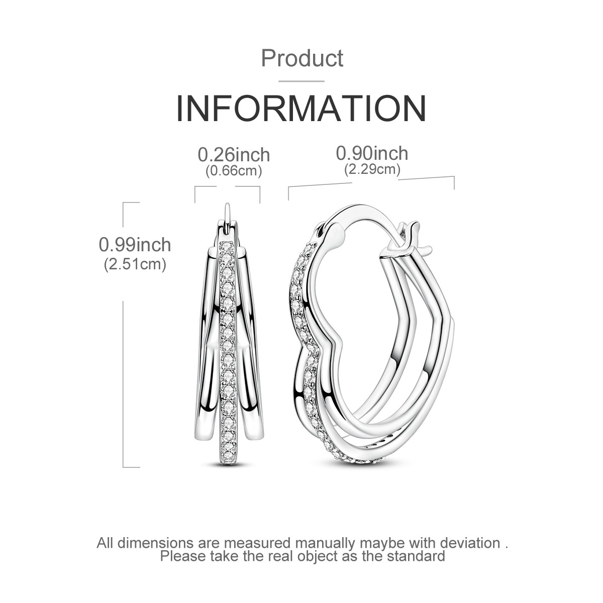LAZA 925 Sterling Silver Hoop Earrings AAA CZ Sparkling starlight Women Jewelry