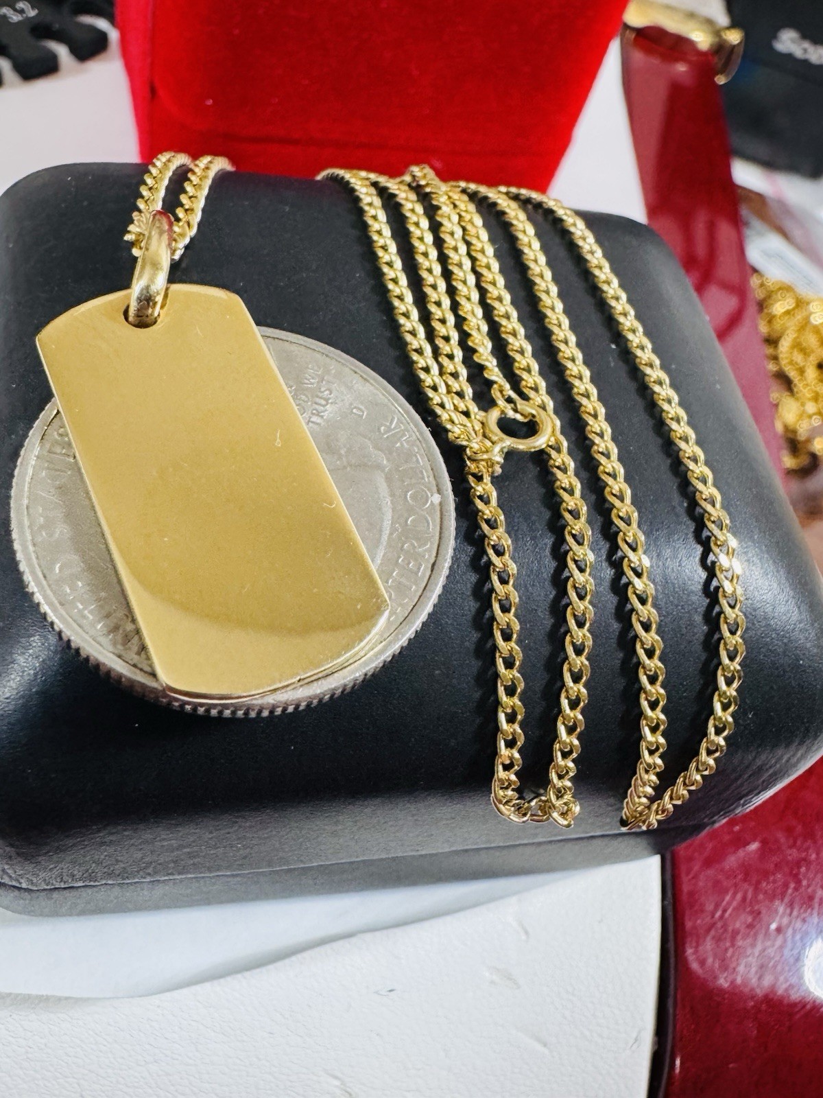 Rare Solid 18K 750 Gold Mens Woman’s Bar Necklace 24”/23.5” Long 11.82g 2.2mm