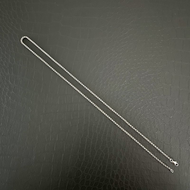 Pure Titanium Necklace Width 3mm Square Box Sub Chain Antiallergic Trend Chain