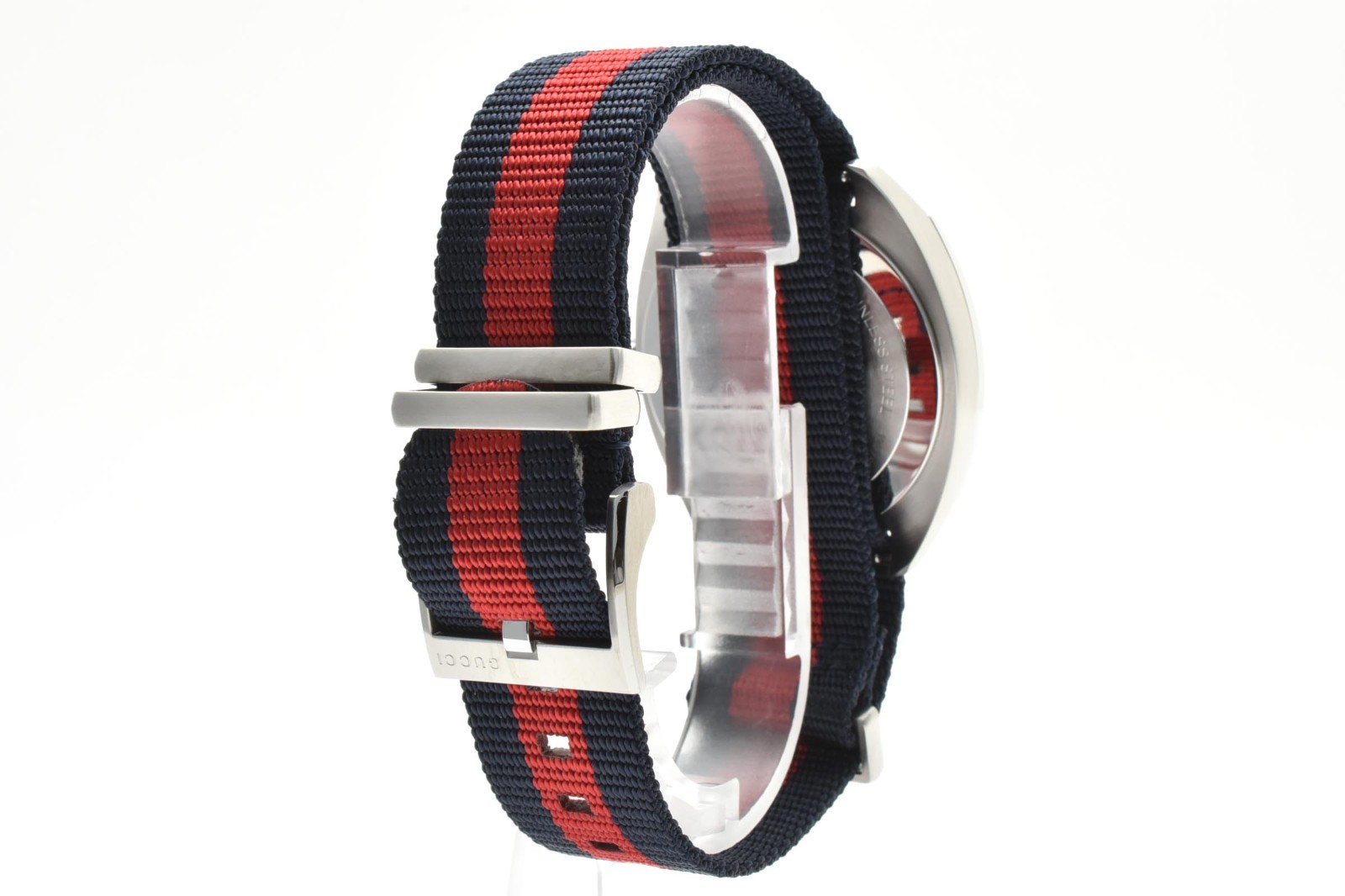 GUCCI 142.3 GG2570 Quartz Men’s Watch Navy Dial 40mm Steel Date Swiss Made Box