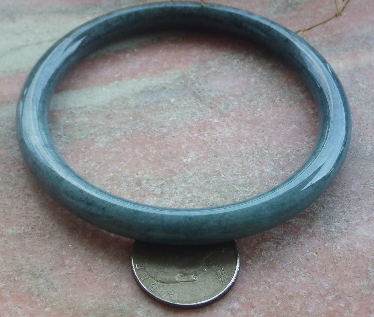 Video Certified Natural A JADE JADEITE Circle Bangle Bracelet 69 mm 131740 VS