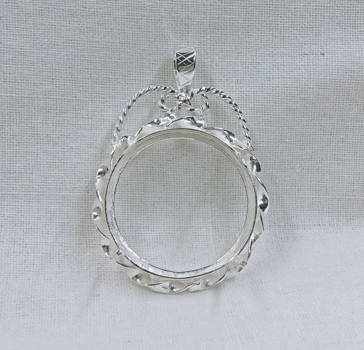 Solid 925 Sterling Silver Coin Bezel, Mount Frame Settings, Coin Mountings
