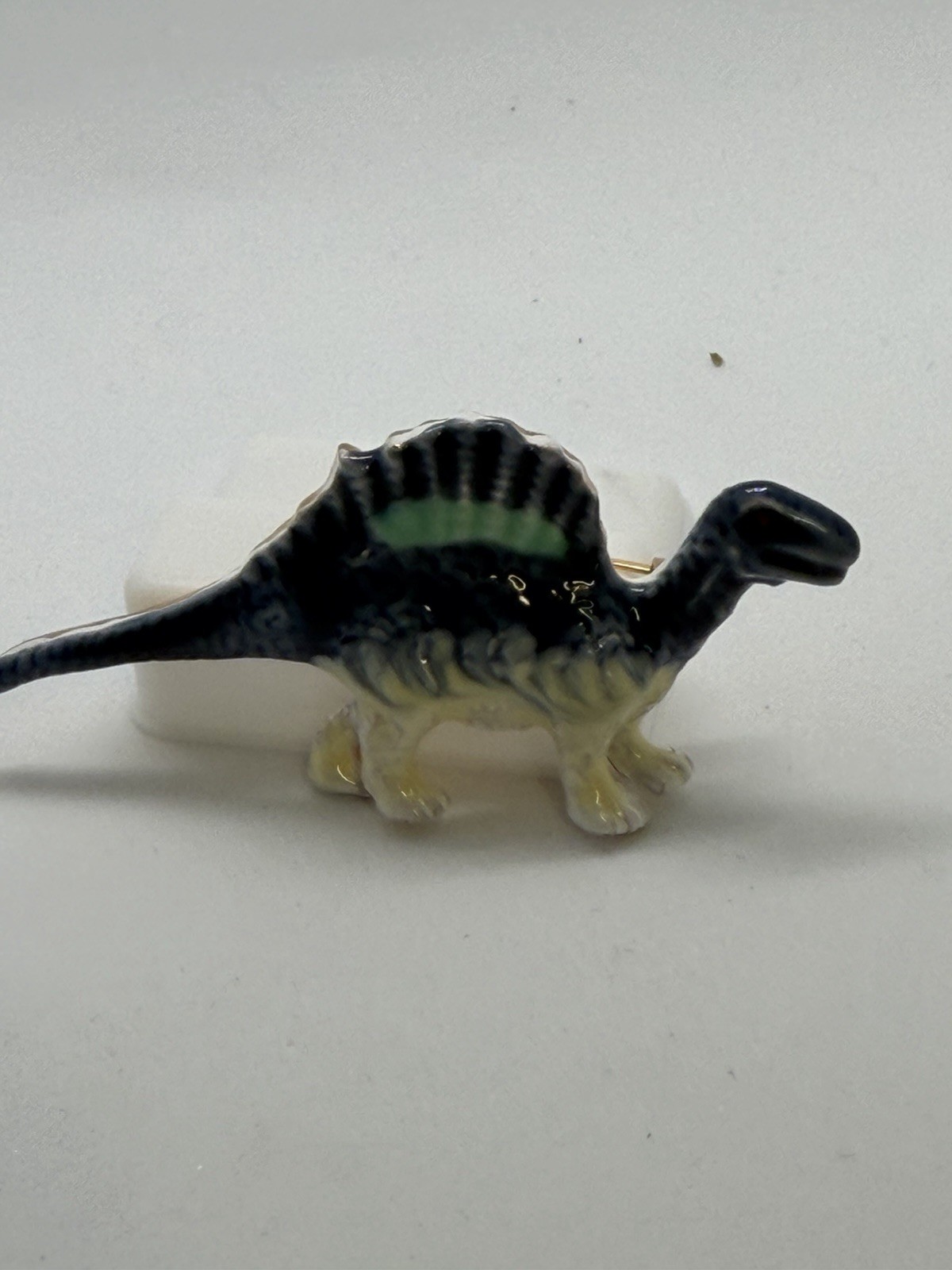 Blue White Green Ceramic Enamel Dinosaur Brooch & pendant 2 in