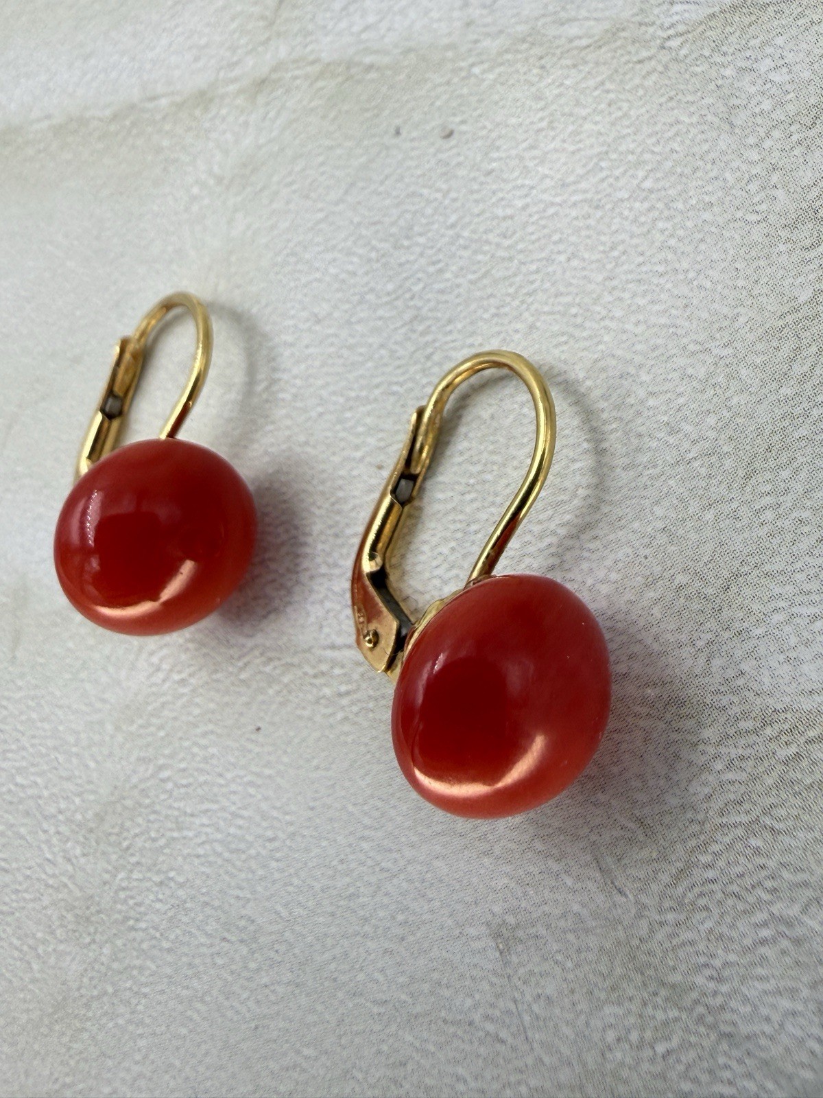 earrings earrings CORAL red MEDITERRANEAN CORAL gold 18KT GOLD-750