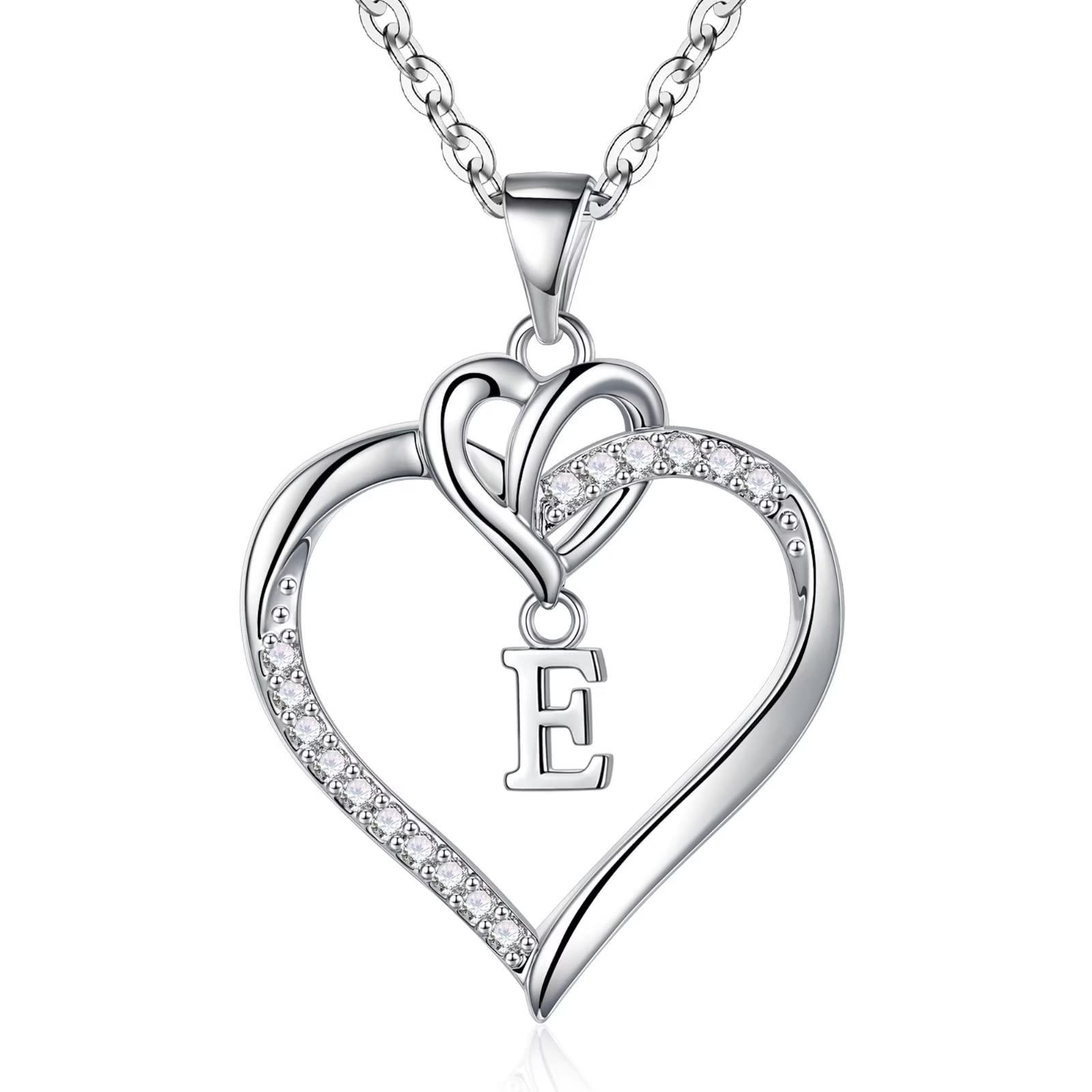 Personalized Heart Initial Necklace, 14K Gold-Plated A-Z Jewelry Gift for Women