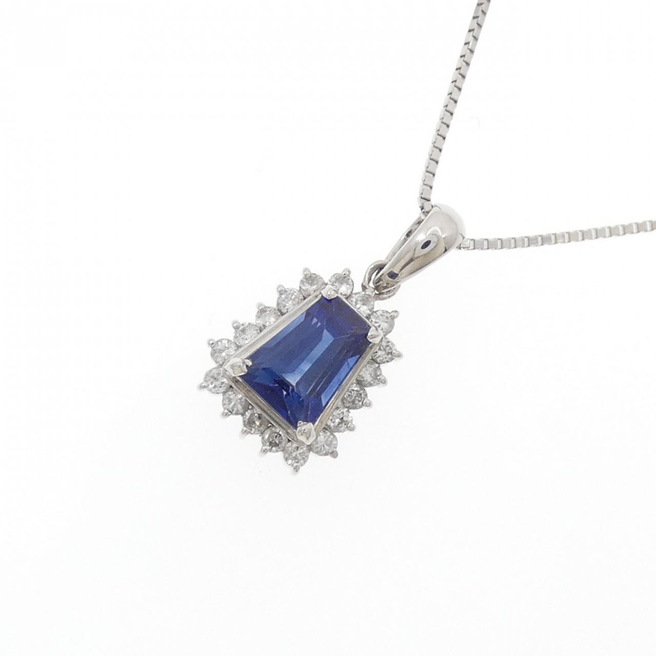 Authentic PT900/PT850 Sapphire Necklace 1.28CT #270-004-157-8893