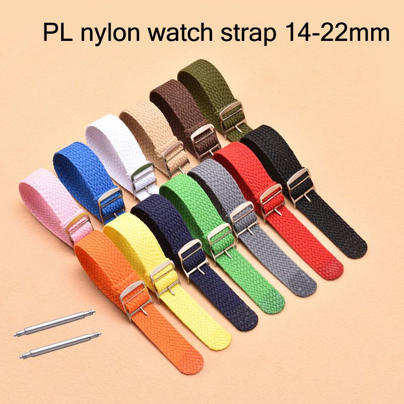 Nylon Bangle Bracelet Watch Band 14-20 22mm Weave Fabric Strap Canvas Wristbands