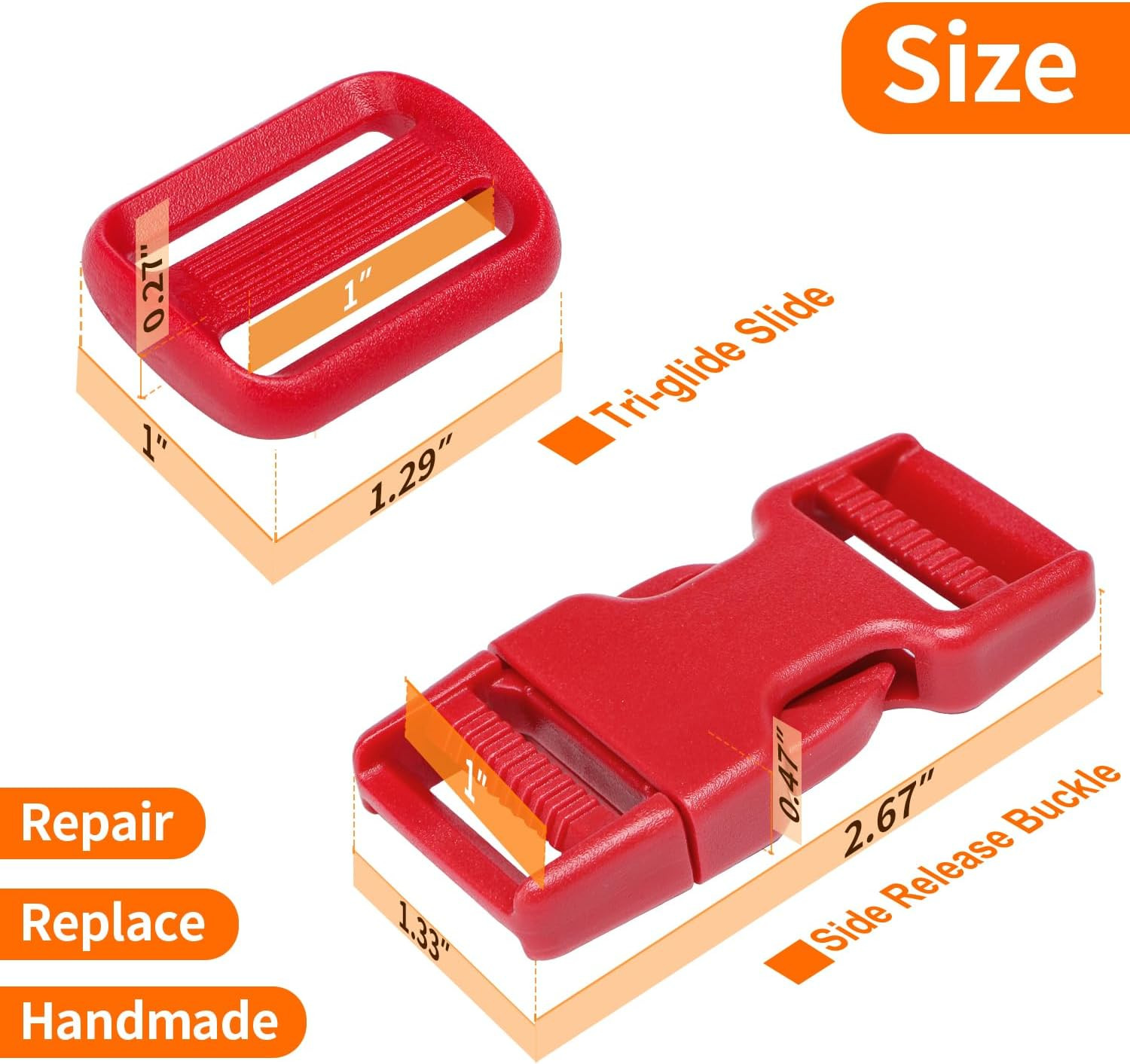 BEYOURD Buckle and Strap Set, 10 Yards Polyester Webbing Strap with 6 Pack Dual