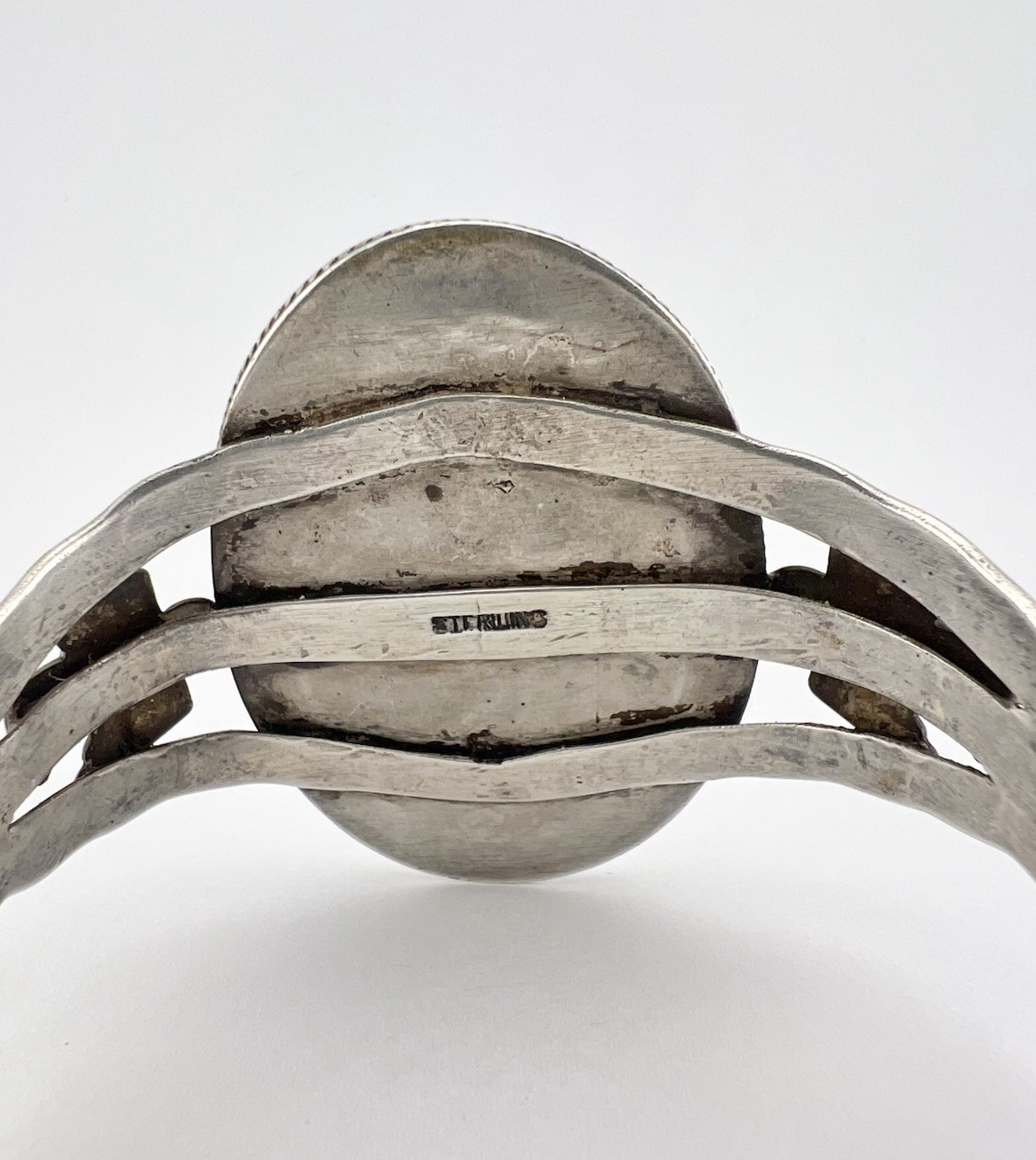 Fred Harvey Navajo Sterling Silver Kingman Turquoise Thunderbird Cuff Bracelet