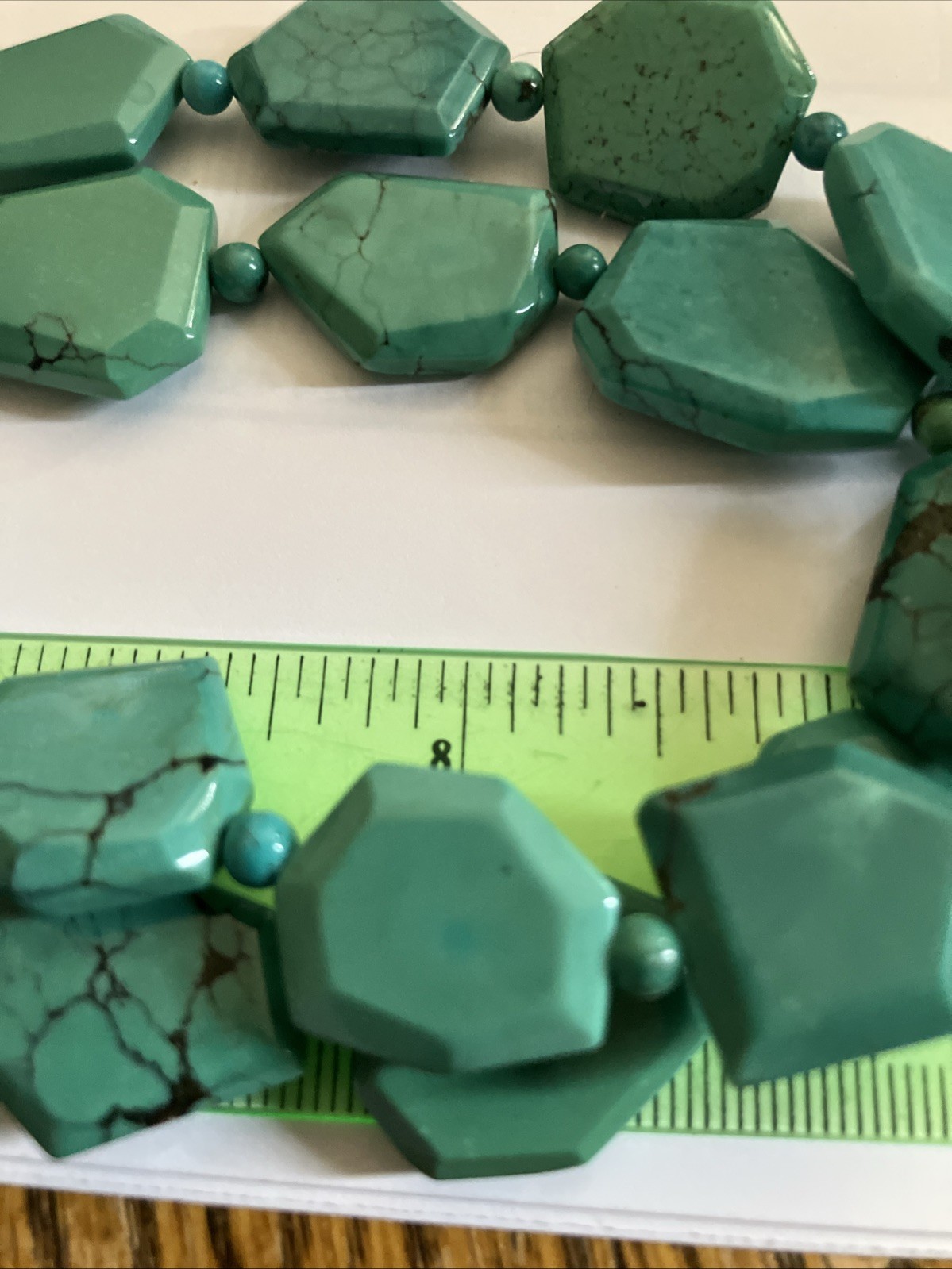 Jay King DTR Double Strand Turquoise Slab Beads Sterling 925 20” New 102 Grams
