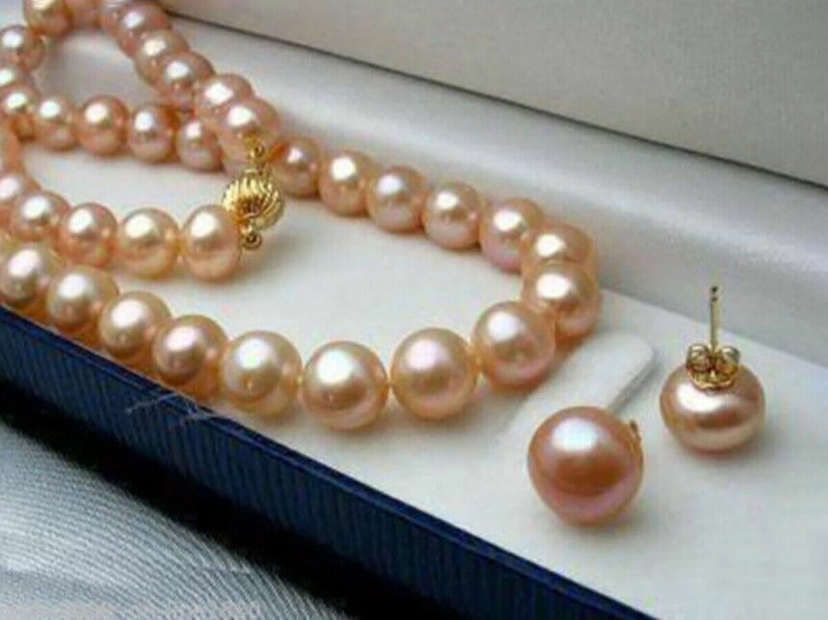 5 Colors Real Natural Multicolor Cultured Pearl Necklace Earrings Set 14-48 In