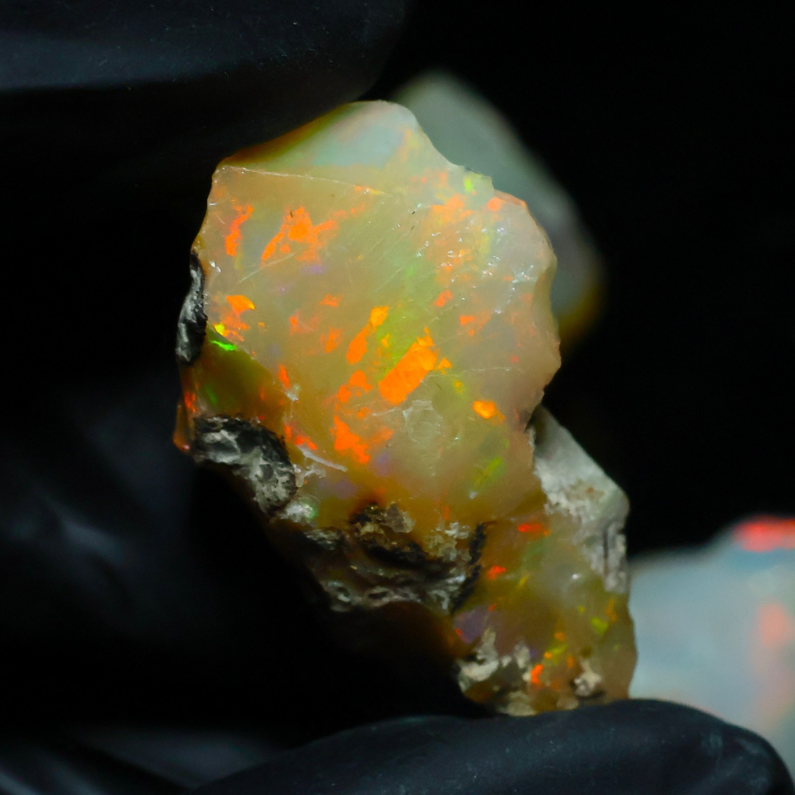 Natural Ethiopian Welo Opal Rough 54.20 Ct Gemstone – Bright Play of Color Fire