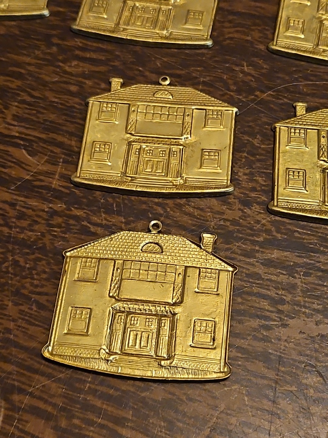 Lot Of 10 Large House MCM France Vintage 60s Brass Stampings Findings Jewelry