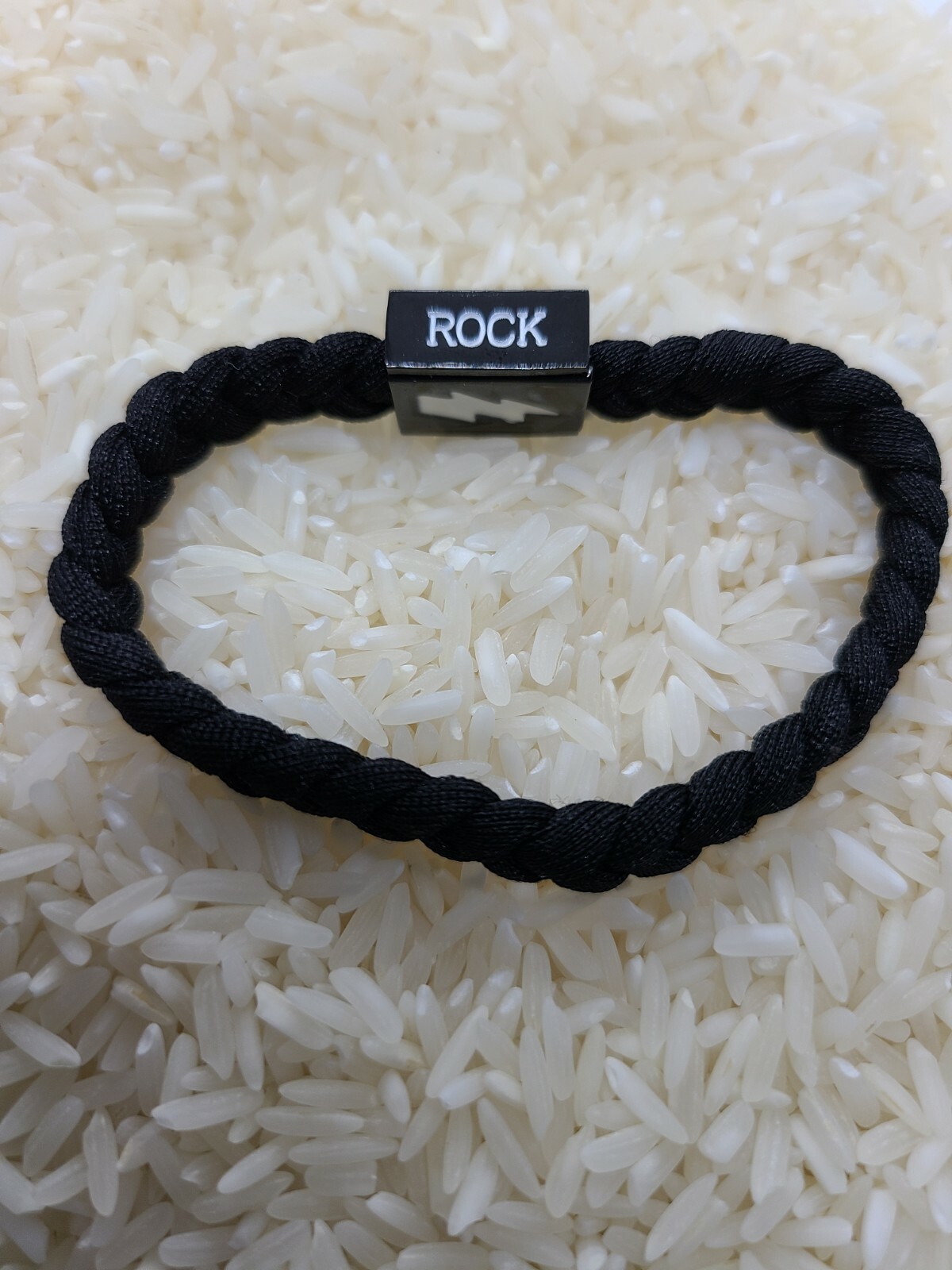 NEW AC/DC ROCK BAND RETRO CLUB UNISEX BLACK BRAIDED STRETCH BRACELET CONCERT
