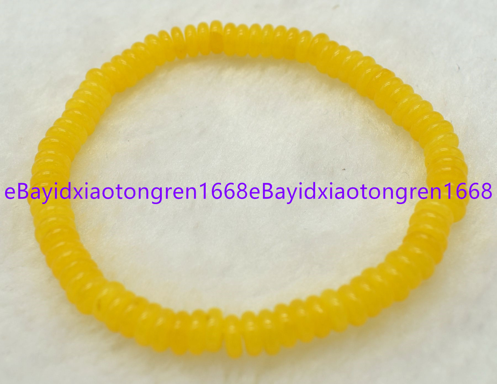 3x8mm 4x10mm Natural Yellow Topaz Rondelle Gemstone Beads Bracelets 7.5 Inch