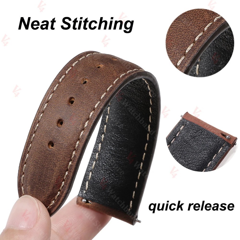 Genuine Calfskin Leather Watch Band 18mm 20mm 22mm 24mm Butterfly Buckle Strap