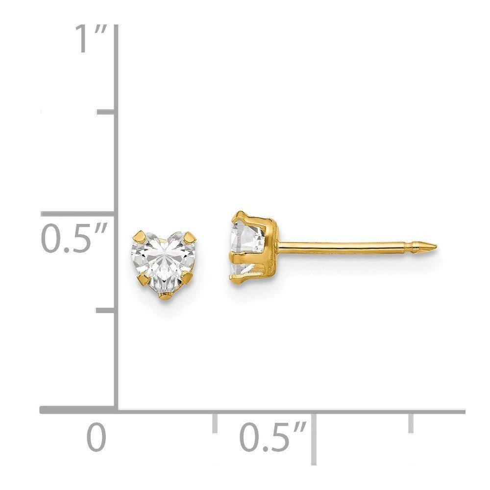 Inverness 14k 4mm Crystal HEART Post Piercing Earrings Kit NeW