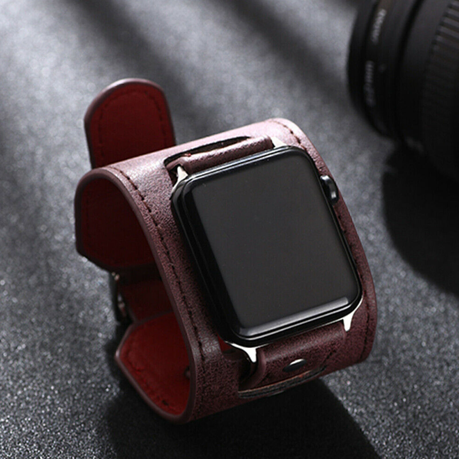 Leather Cuff Band Strap Fits Apple iwatch Series 6 5 4 3 2 1 mm 40/44mm 38/42mm
