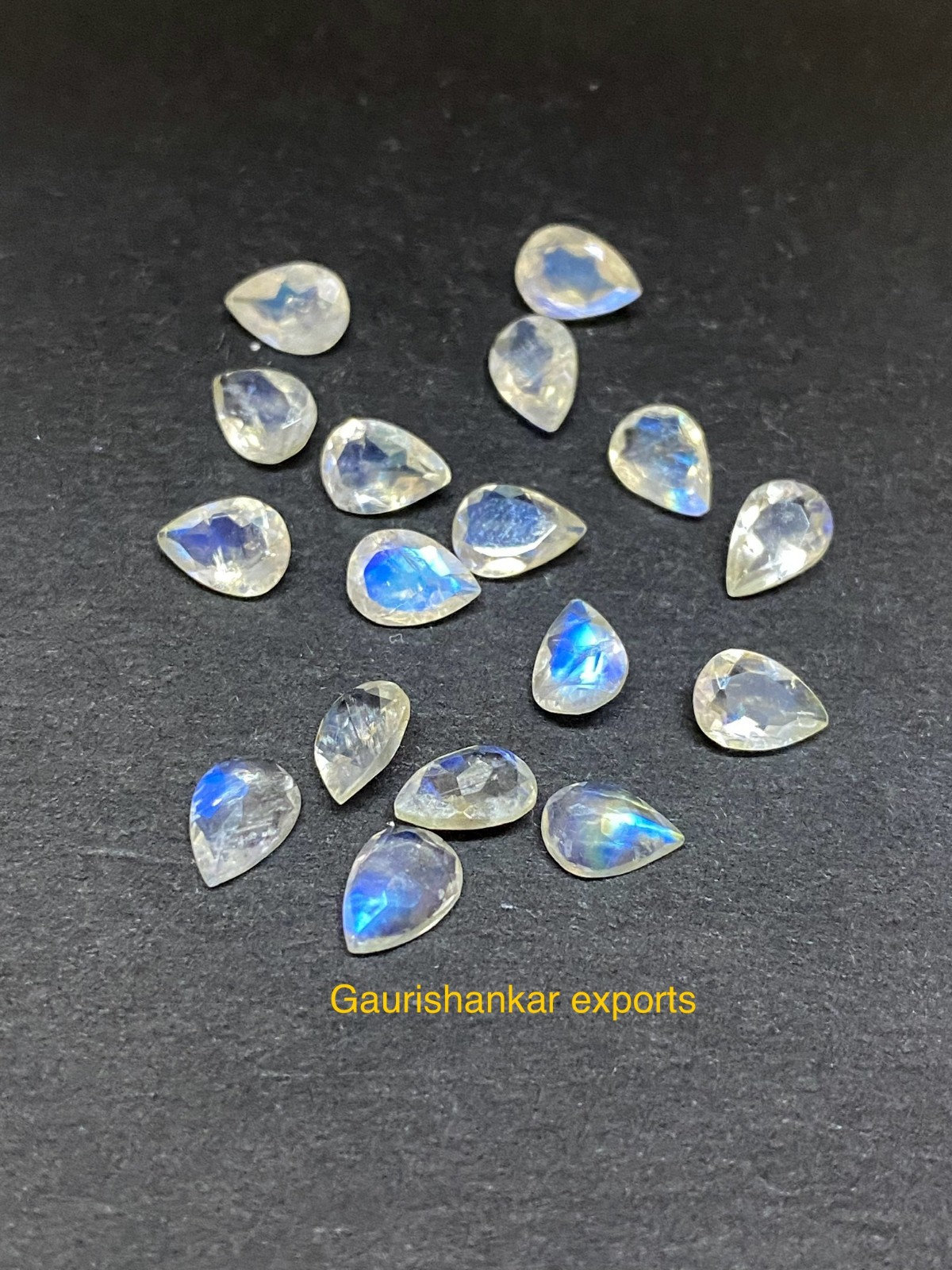 Rainbow Moonstone Faceted Pear Cut 7x5MM Loose Gemstone Natural Wholesale 17 Pcs