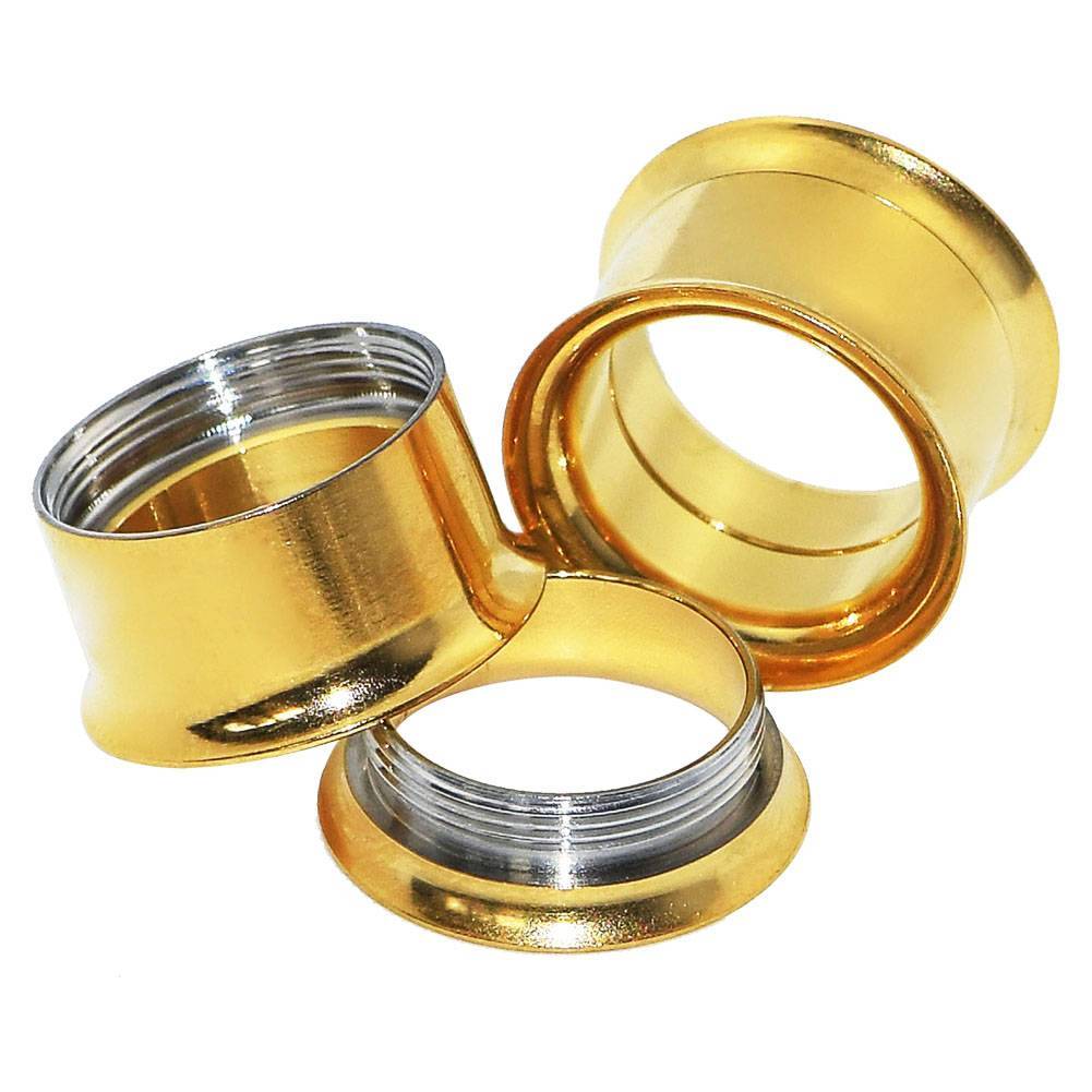 Ear Gauges Ear Plugs Stainless Steel Screw Flesh Tunnels Hollow Earskins – 2PCS