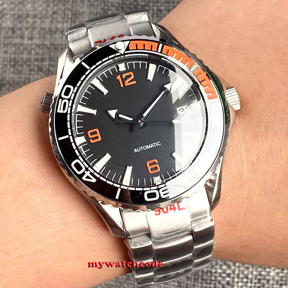 41mm Bliger Black Dial Sapphire Glass NH35A automatic mens watch Steel Bracelet