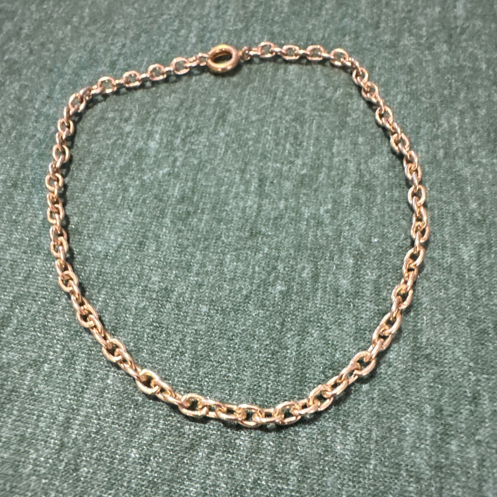 Gold Tone Metal Cable Chain Bracelet with Spring Ring Clasp, No Stone