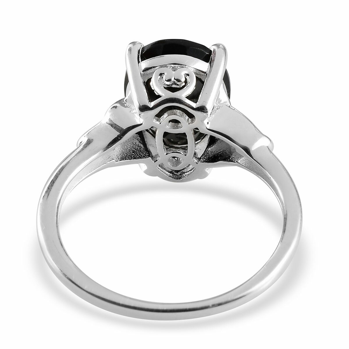 Natural Black Tourmaline Ring in Sterling Silver (Size 9.0) 2.85 ctw