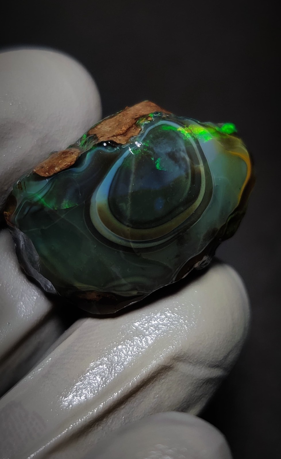 40 ct natural black ethiopian opal rough welo fire strong play of Color gemstone