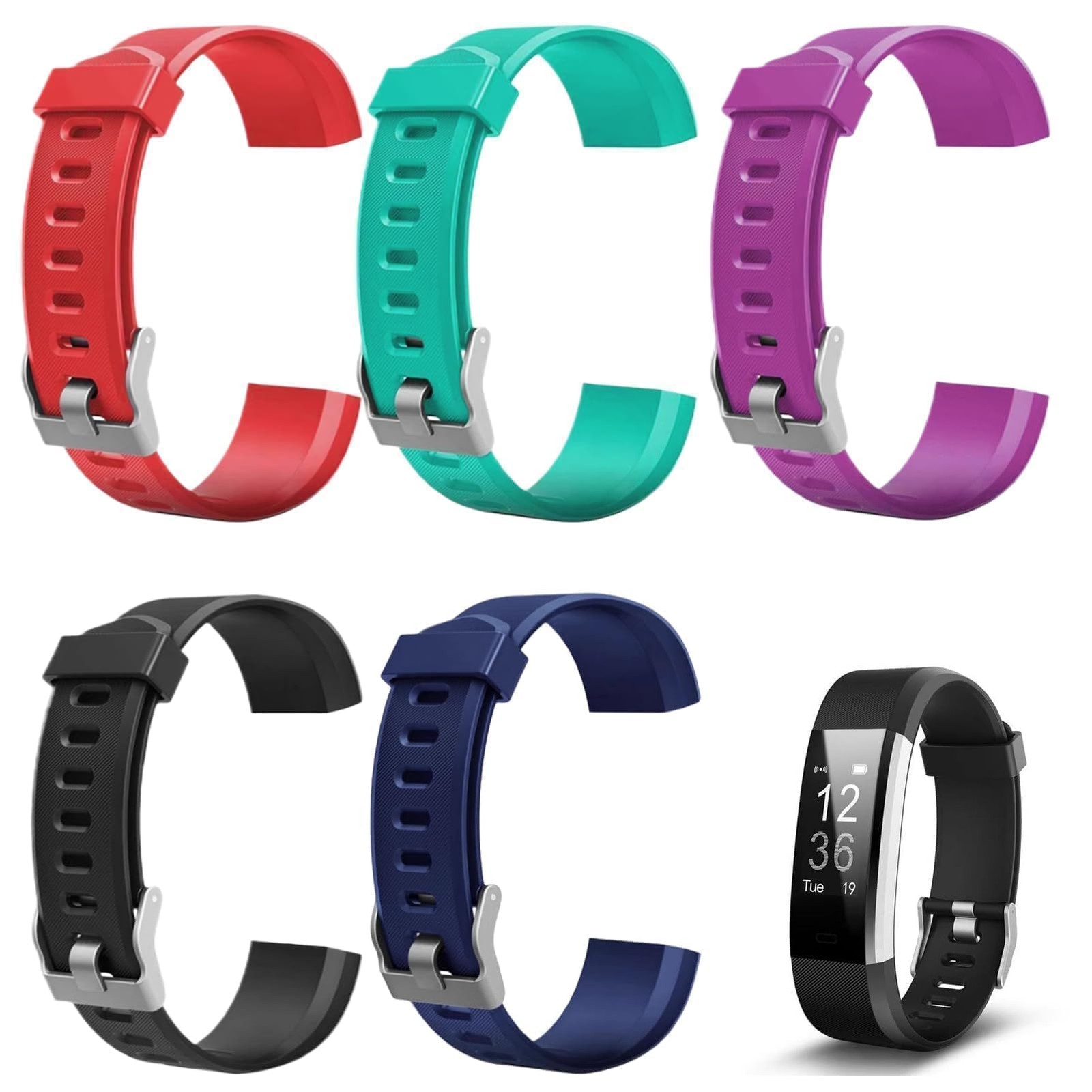 5 Pcs Watch Bands Replacement for ID115plus HR Only, Very Fit Pro Activity Fi…