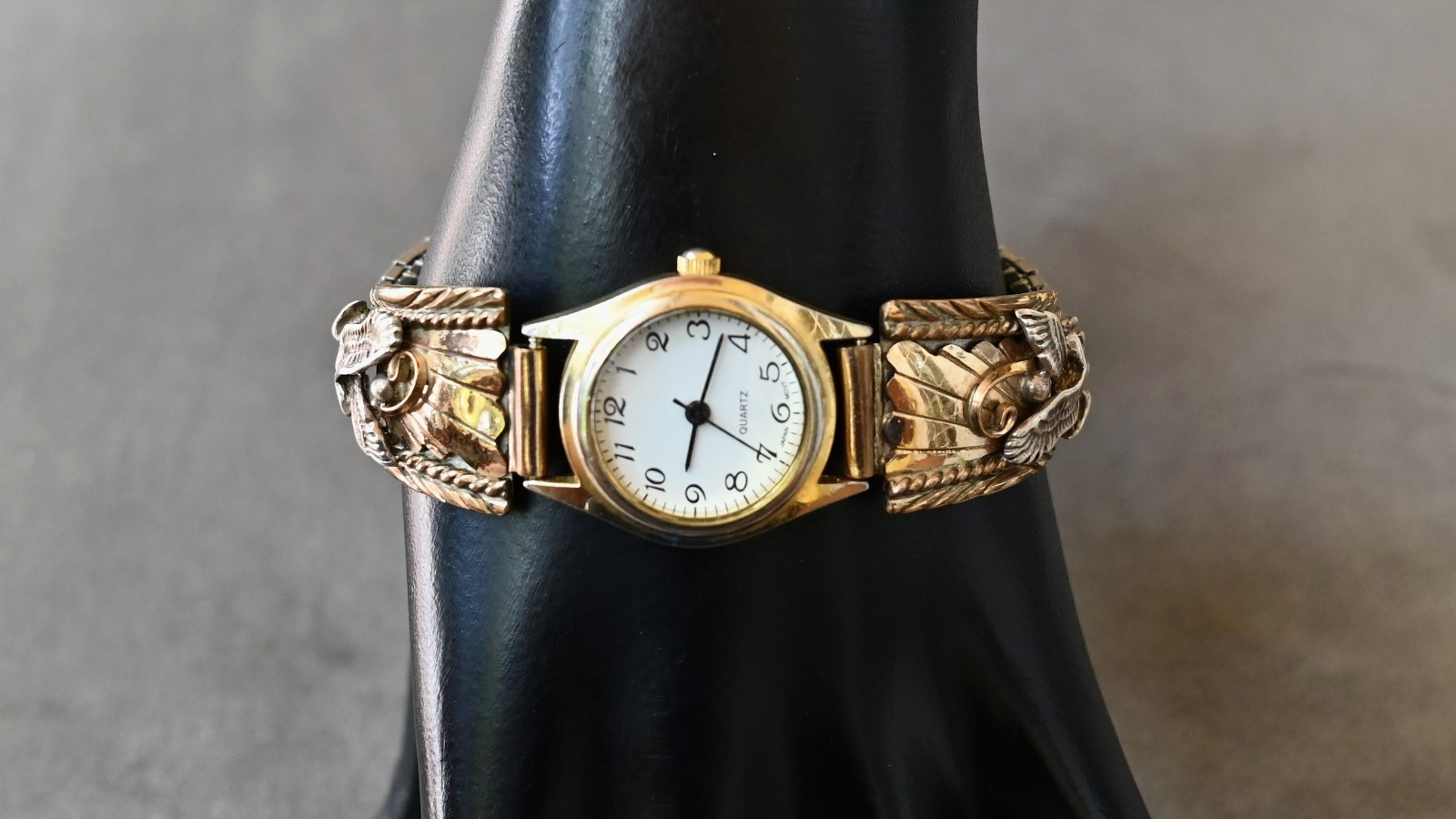 Ladies Thomas Francisco Navajo 925 Sterling 12k Gold Filled w new watch 29 grams