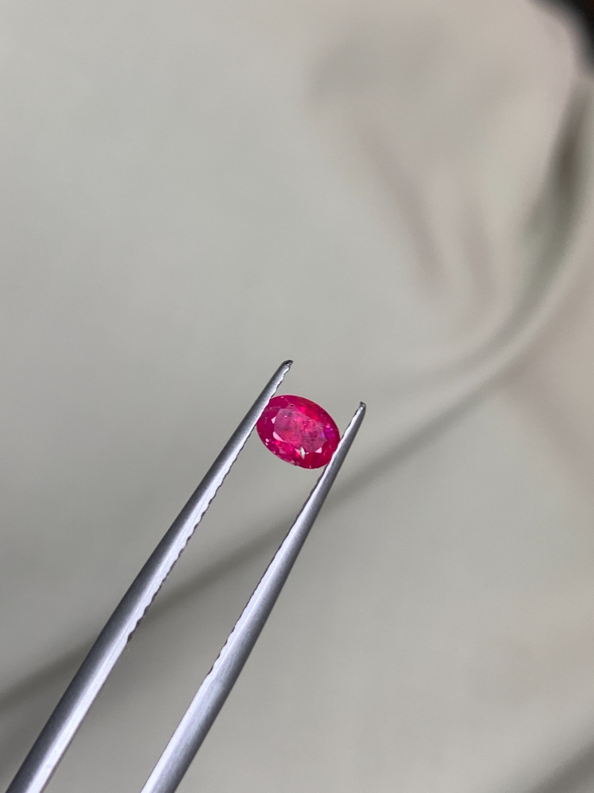 0.47 Ct Natural Vivid Red Ruby Untreated Oval Cut Faceted Loose Gem Afghanistan