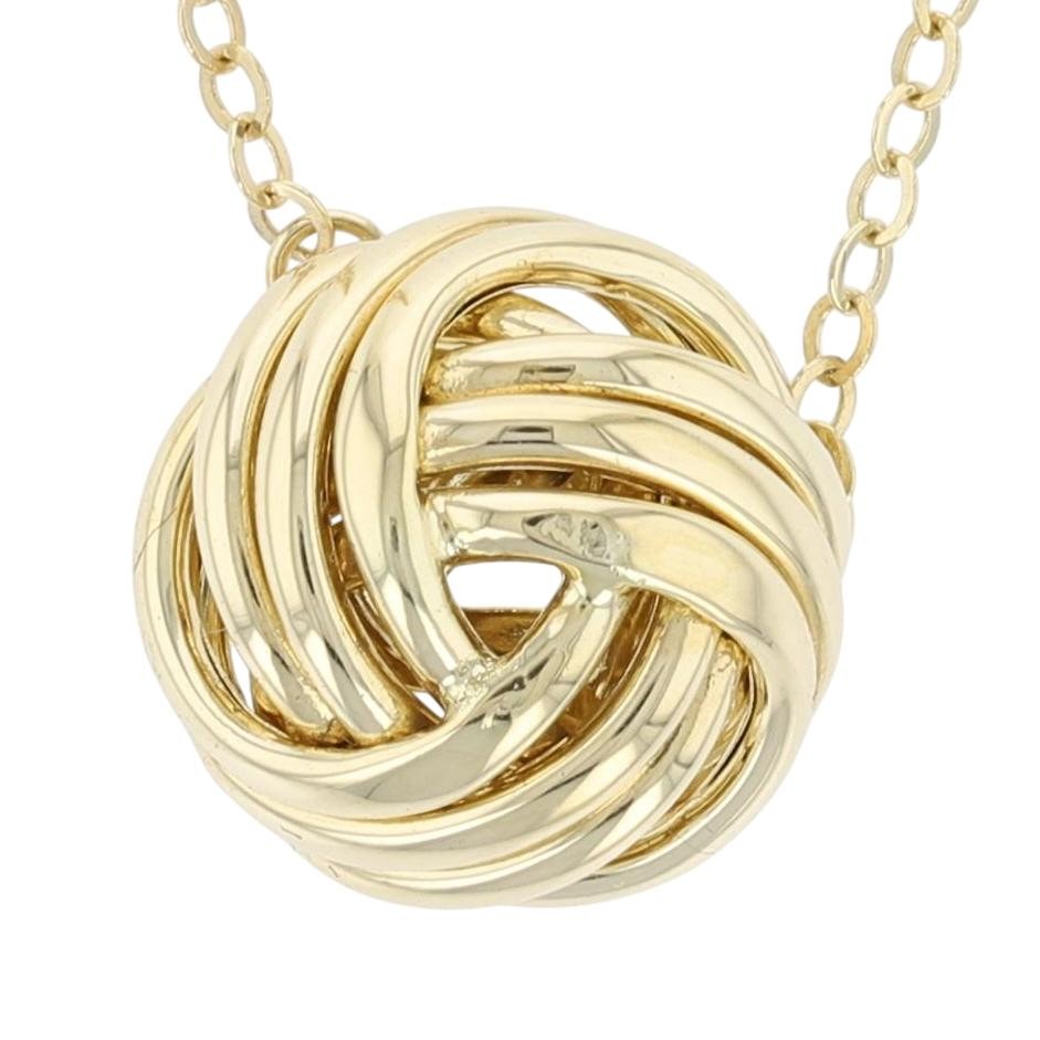 11.6mm Love Knot Cable Chain 18″ Necklace 14k Yellow Gold 2.09 Grams