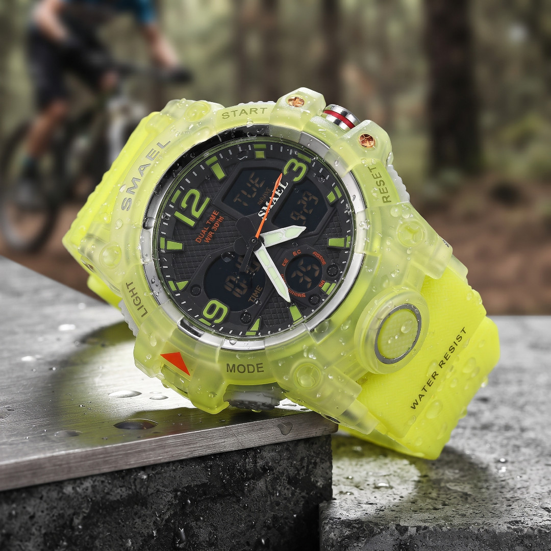 SMAEL Men’s Digital Analog Sport Watch 50M Waterproof LED Military Quartz Black