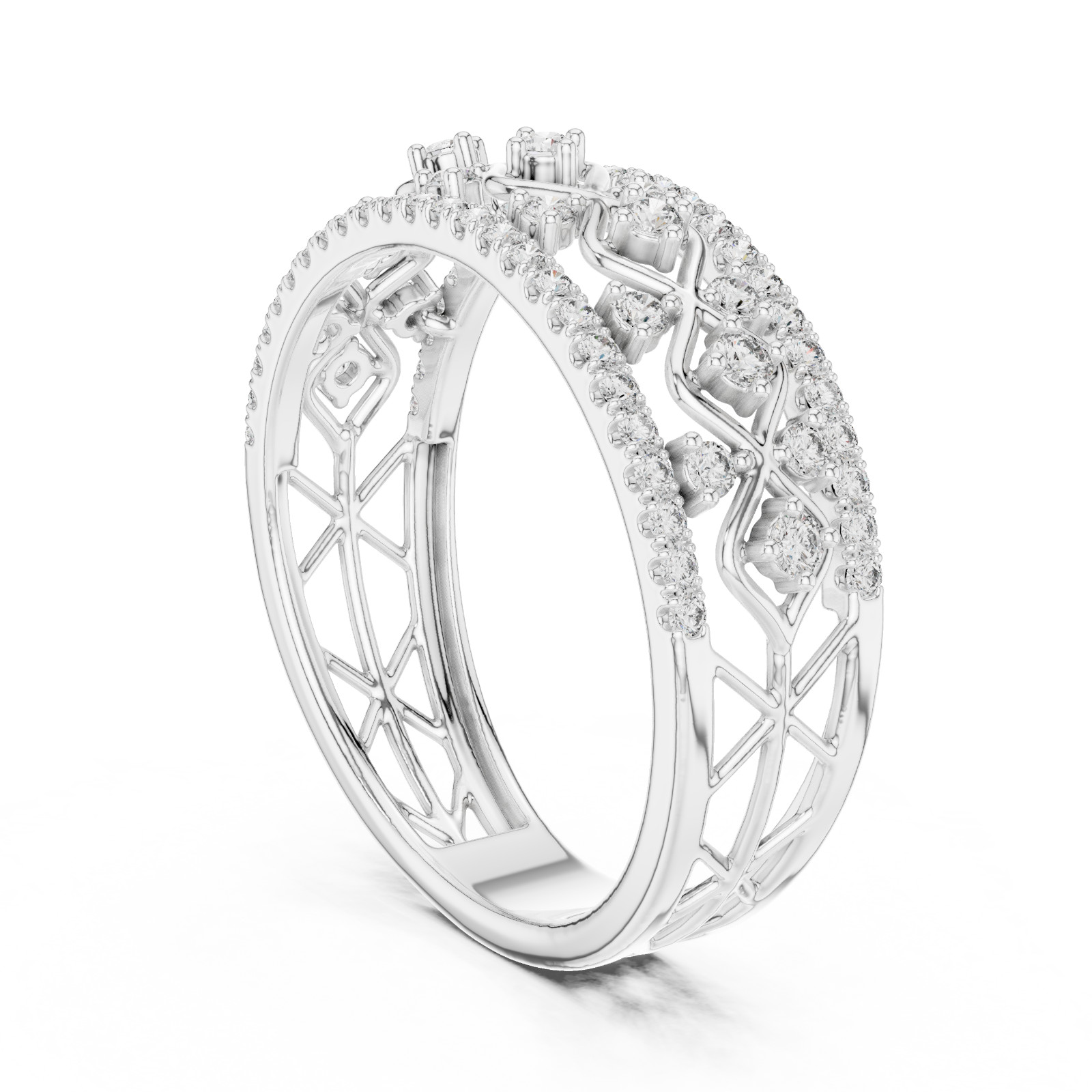 Natural Certified Diamond Prong Set Half Eternity Wedding Ring 14k Gold Over
