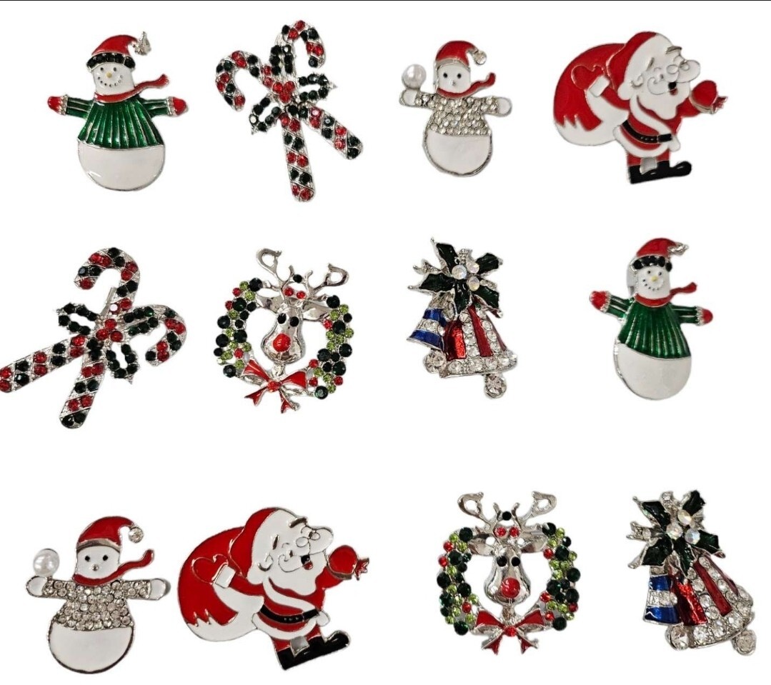 Bulk wholesal60 X Christmas Pins Brooch Lot/ Holiday Brooch /santa/ (USA SELLER)