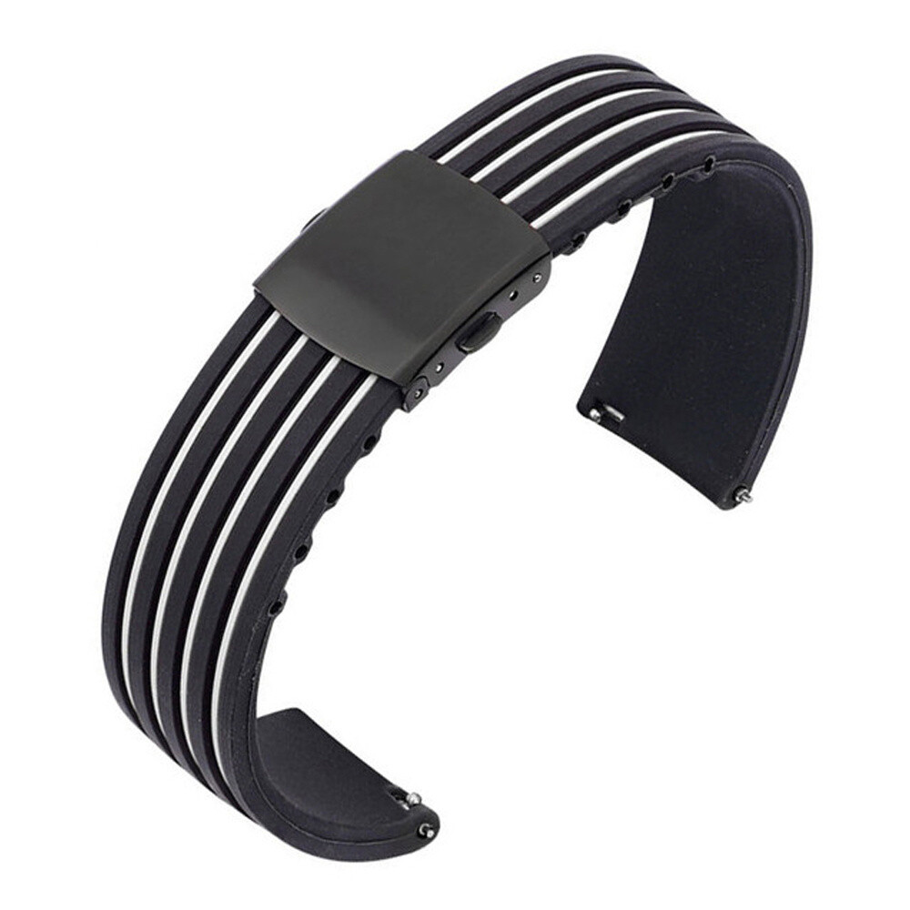 14-24mm Silicone Rubber Smart Watch Strap Waterproof Replacement Wrist Band Belt