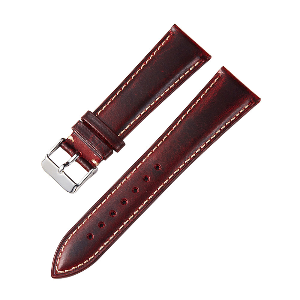 New Vintage Oil Wax Genuine Leather Watch Strap Band 18mm 19mm 20mm 21mm 22mm