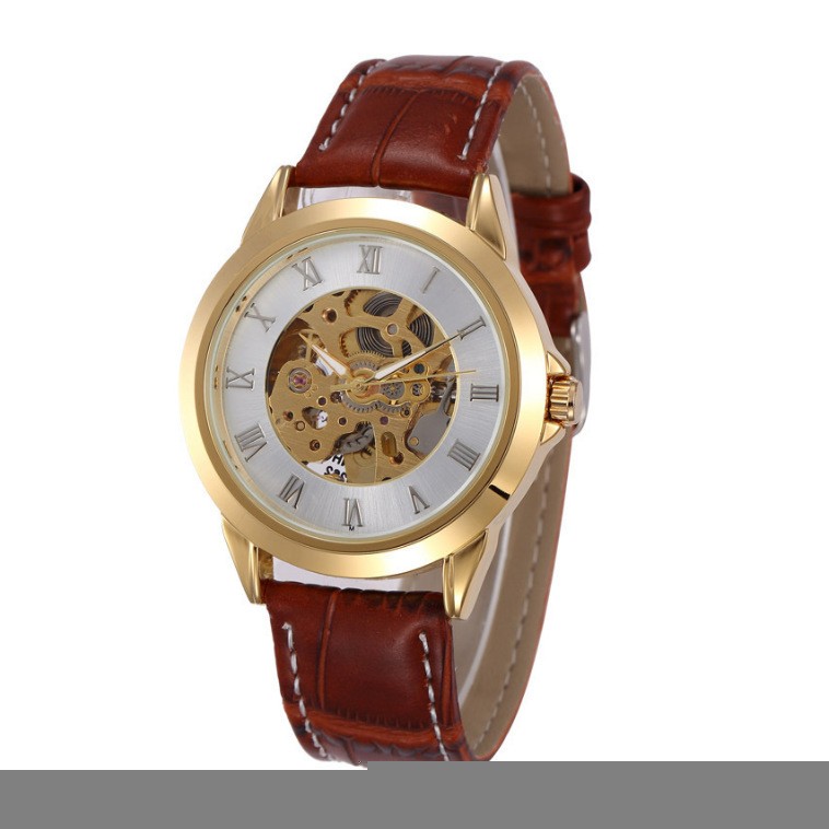 Mens Automatic Skeleton Watch Mechanical Luxury Hollow Dress Fashion Wristwatch