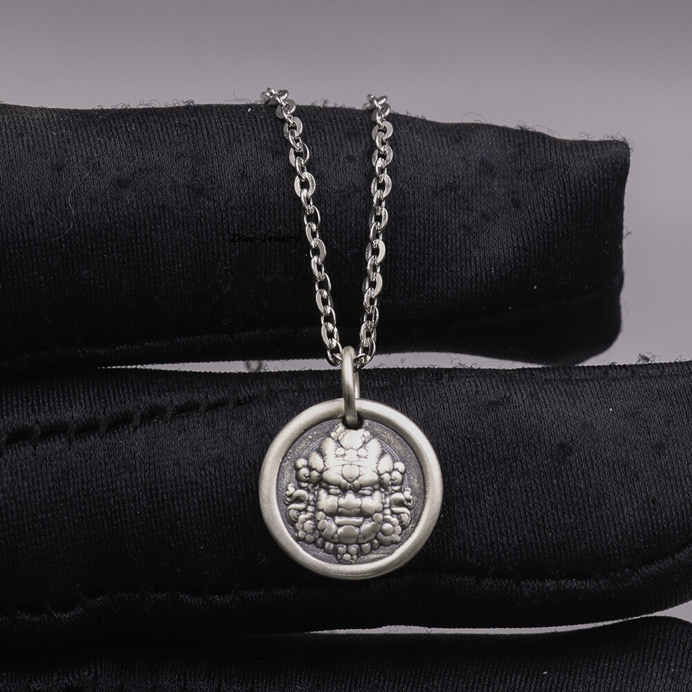Pure S999 Sterling Silver Pendant Men Women Buddha Figure Pendant 16*13mm