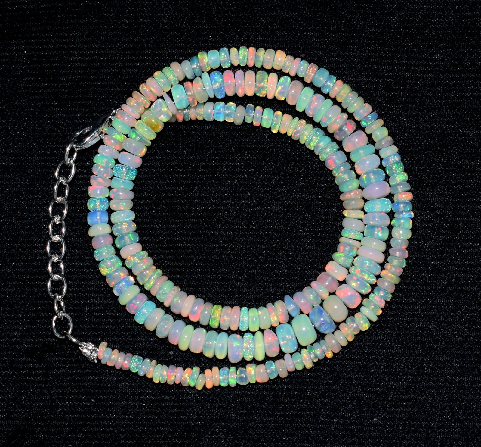 A++ Natural Ethiopian Opal Beads Welo Fire Opal Gemstone Beads Necklace”16