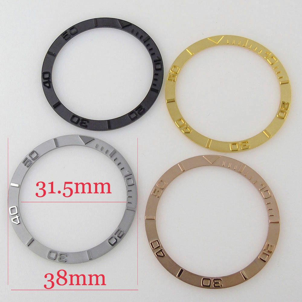 For SKX007 SKX009 38mm*31.5mm Flat Aluminum/Ceramic/Steel Watch Bezel Insert