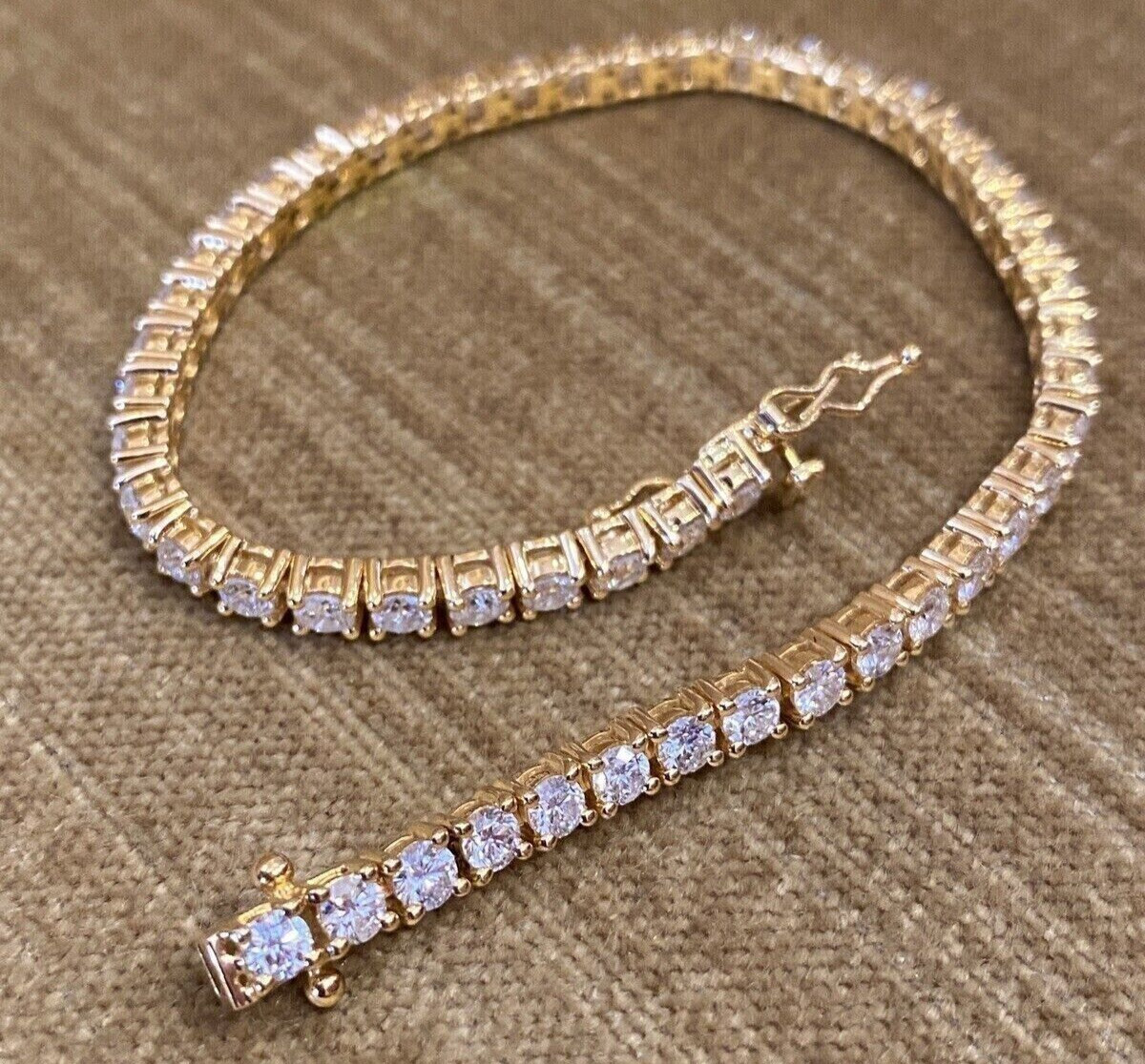 Christmas 6.80Ct Natural Diamond For Girlfriend Charm Tennis Bracelet 18k Gold