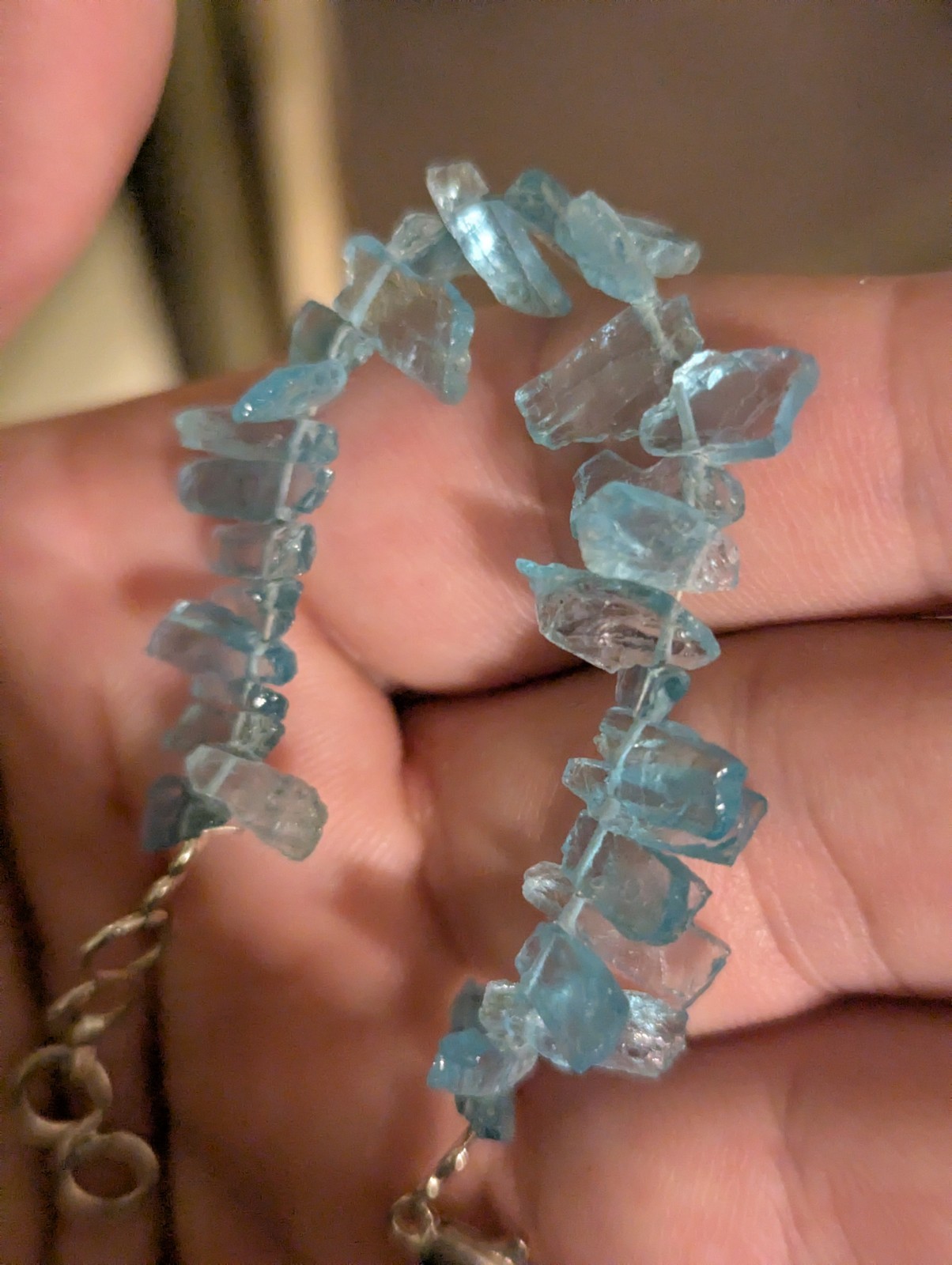 Light Blue sky apatite Crystal Bracelet 5.5 In