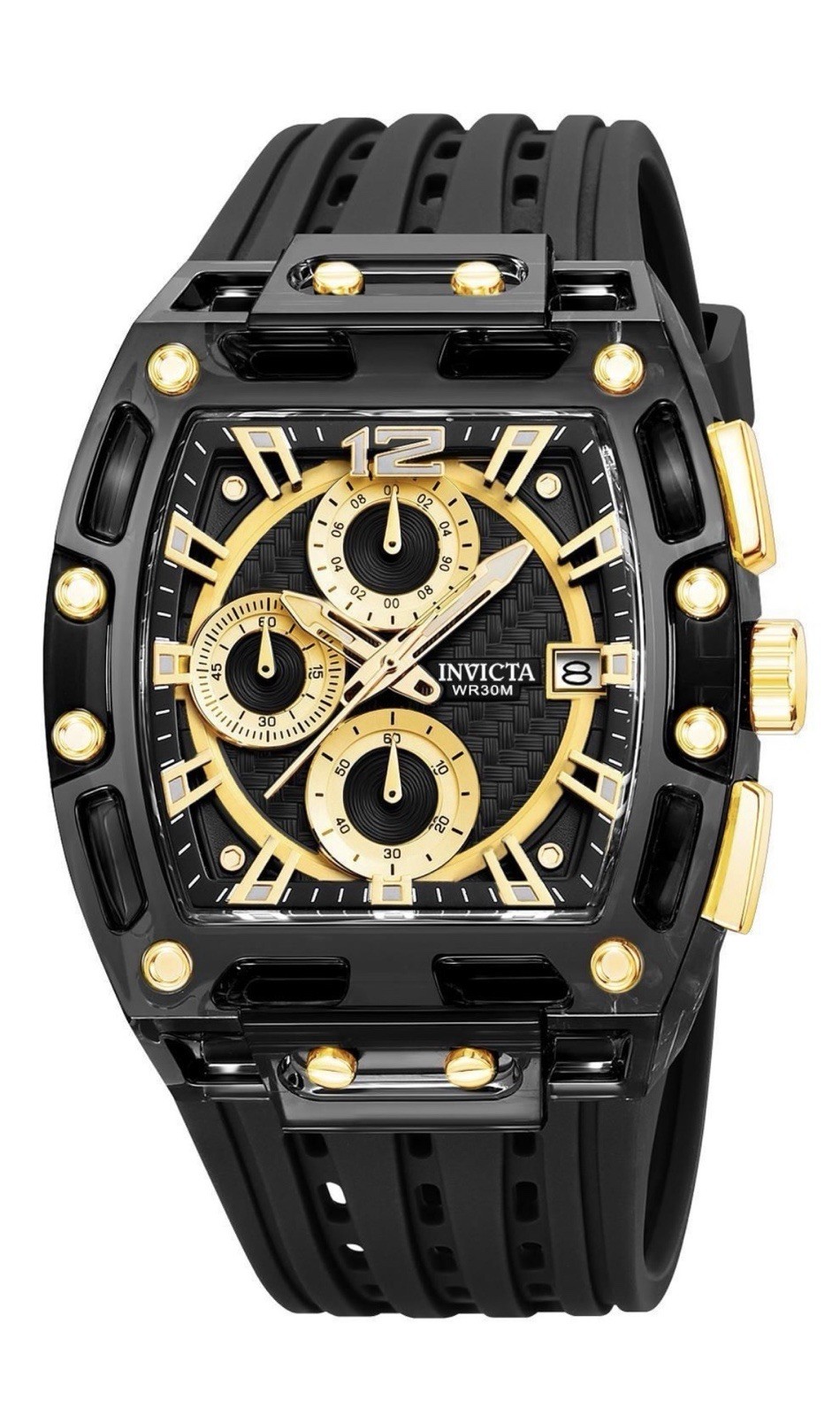 Invicta S1 Rally 70148 42mm Allogrip Chronograph Black Gold Men’s Watch