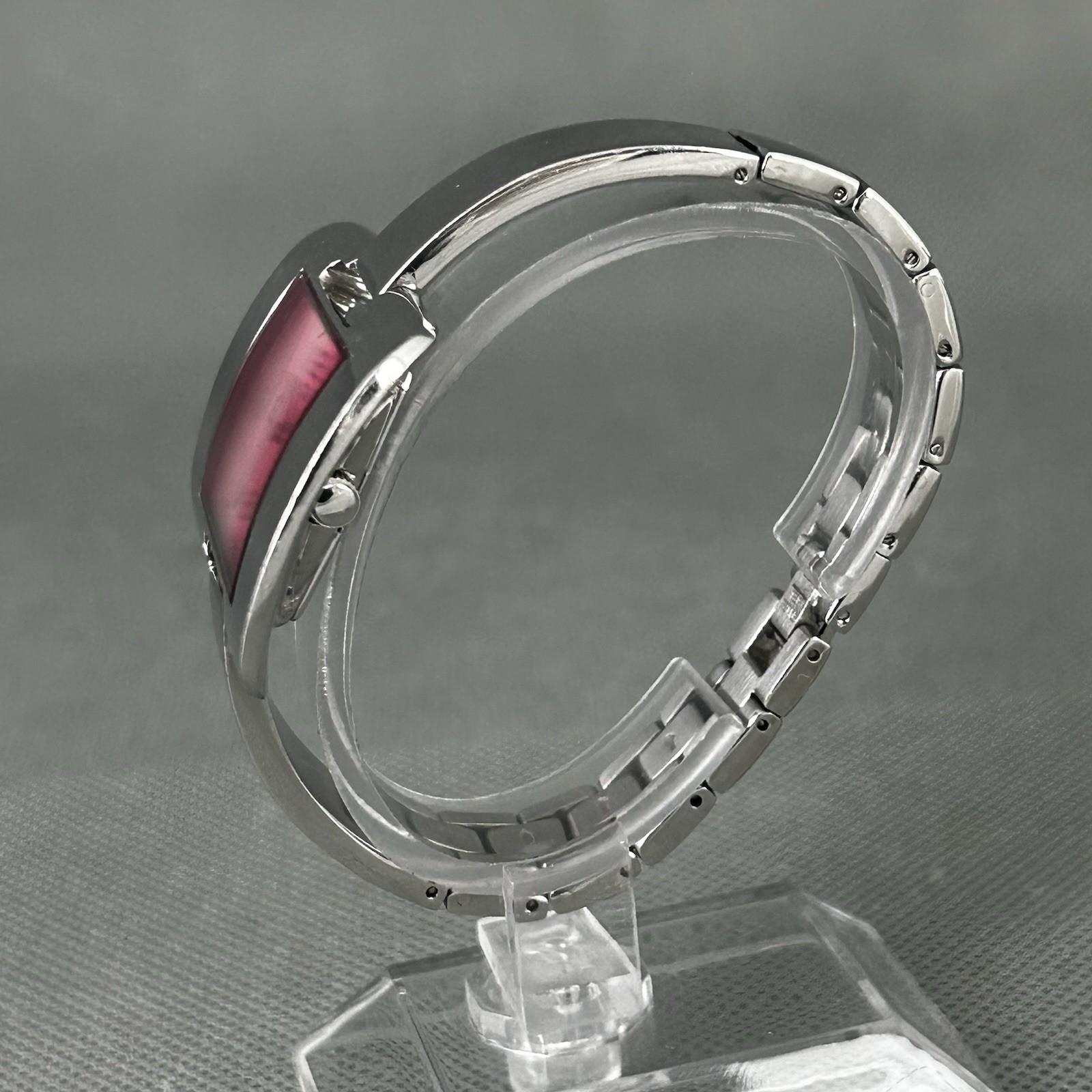 Storm Womens Watch Viola Silver S.Steel Pink Dial Rectangle Ladies New Battery
