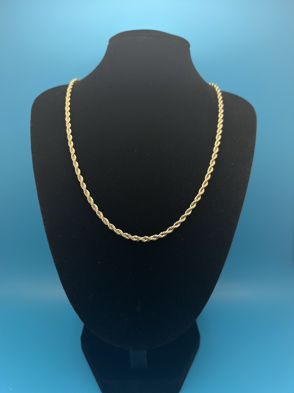 18K Gold Filled Rope Chain Necklace 4mm 22”inch Mens Women’s