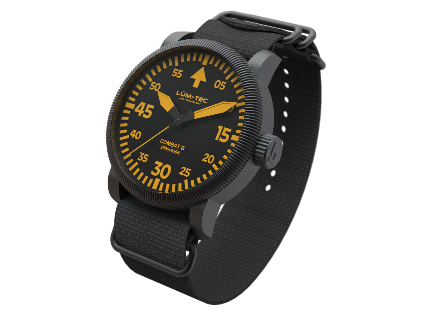 Lum-Tec Mens Watch Combat B71 Orange Dial, Military-grade PVD Hard Coating