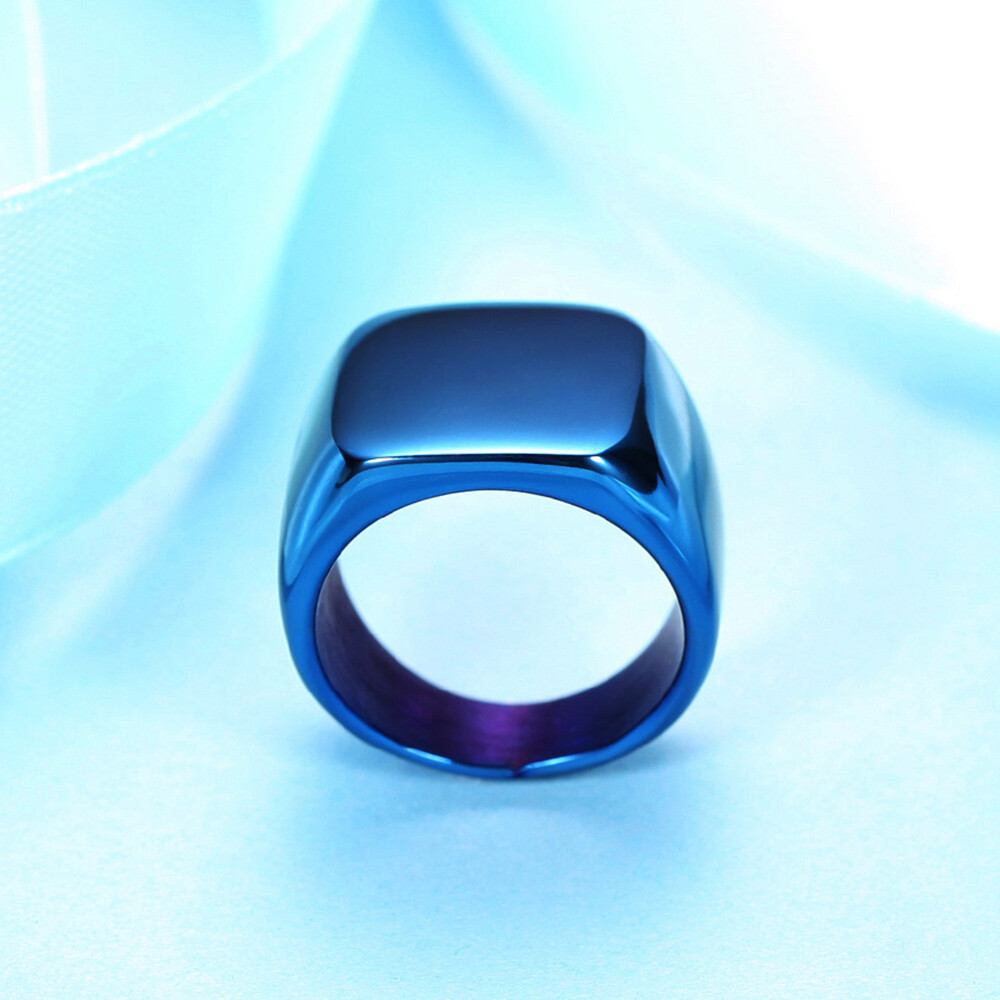 Mens Polished Titanium Stainless Steel Ring Faith Rocker Biker Seal Jewelry