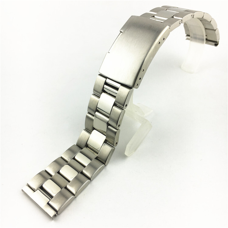 Three Bead Solid Stainless Steel Metal Watch Band Strap 18 20 22 24 26 28 30mm