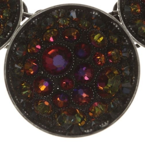 Necklace Orchid Hybrid Brown / Orange crystal volcano Silver Orange, Brown